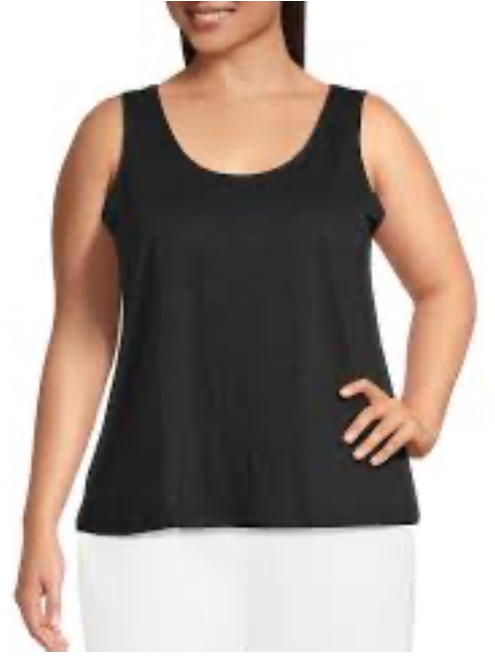 Eileen Fisher Black Scoop Neck Tank Top